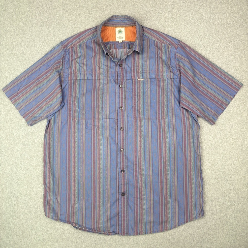 Territory Ahead Shirt Striped Multicolor Men's LT Short Sleeve Woven Button Up